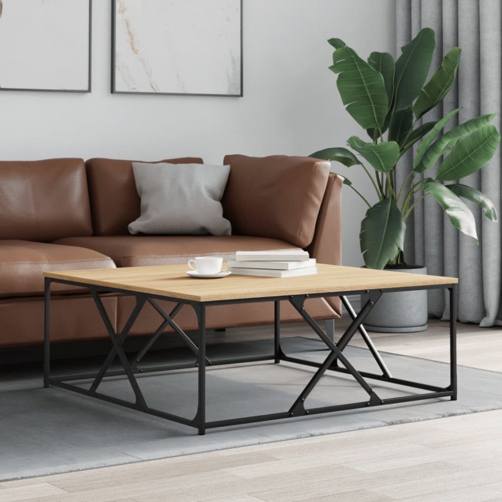 vidaXL Soffbord sonoma-ek 100x100x40 cm konstruerat trä