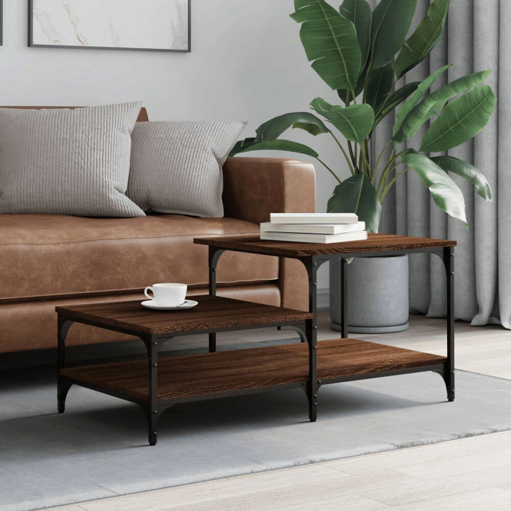 vidaXL Soffbord brun ek 100x50,5x45 cm konstruerat trä