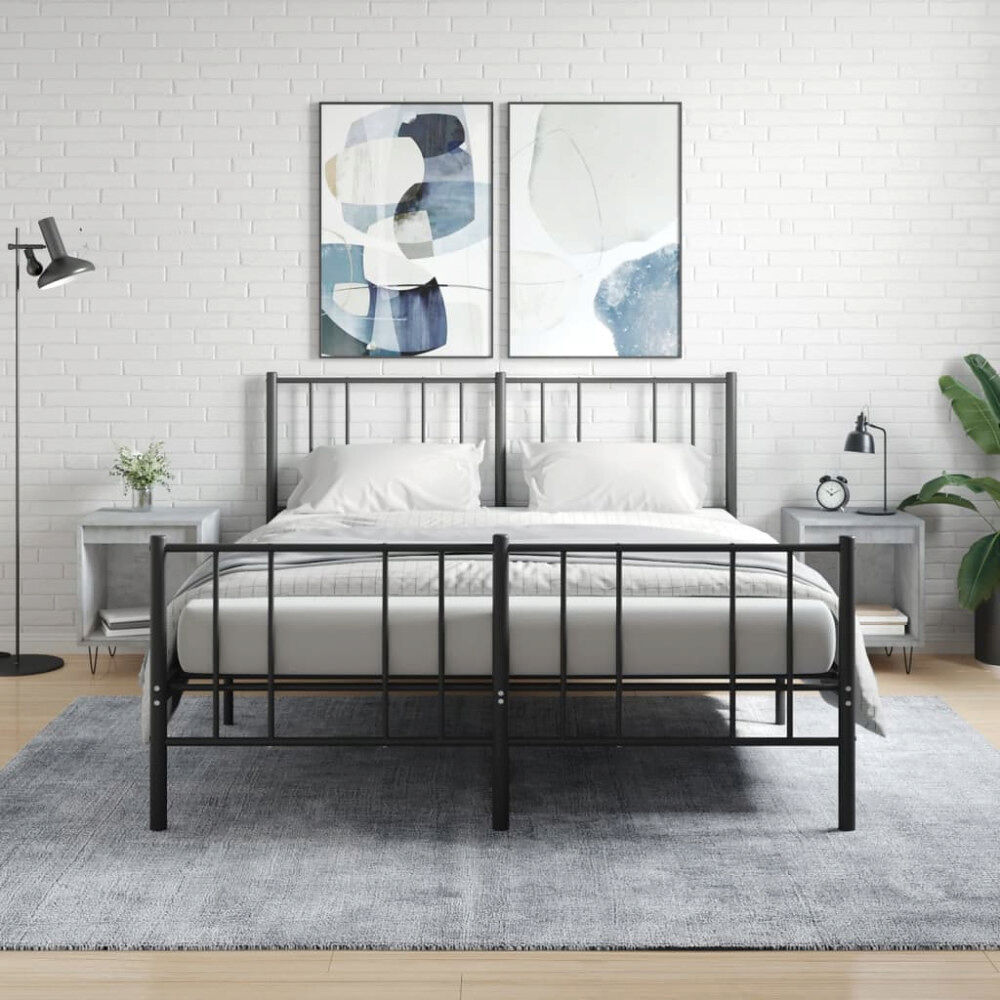 vidaXL Sängbord 2 st betonggrå 40x35x50 cm konstruerat trä