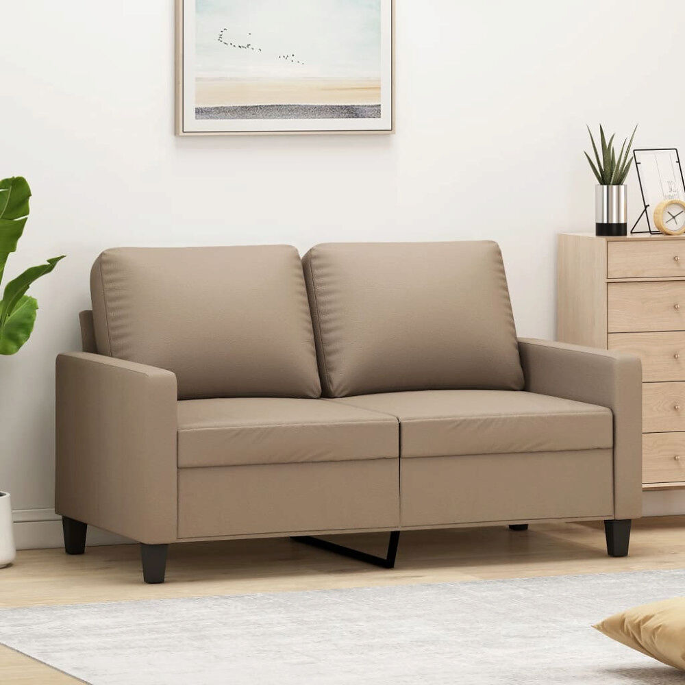 vidaXL 2-sitssoffa cappuccino 120 cm konstläder