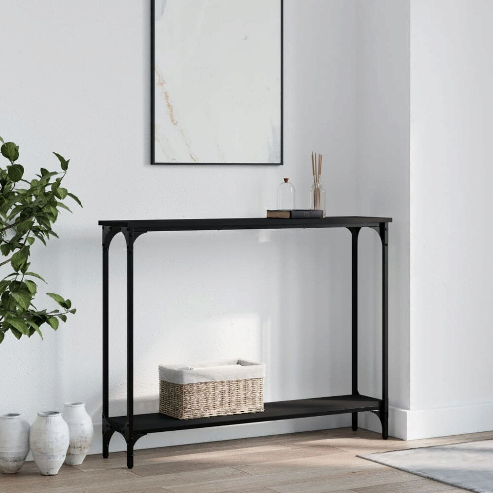 vidaXL Konsolbord svart 100x22,5x75 cm konstruerat trä