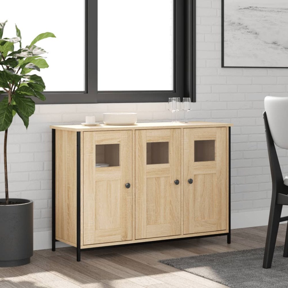 vidaXL Skänk sonoma-ek 100x35x75 cm konstruerat trä