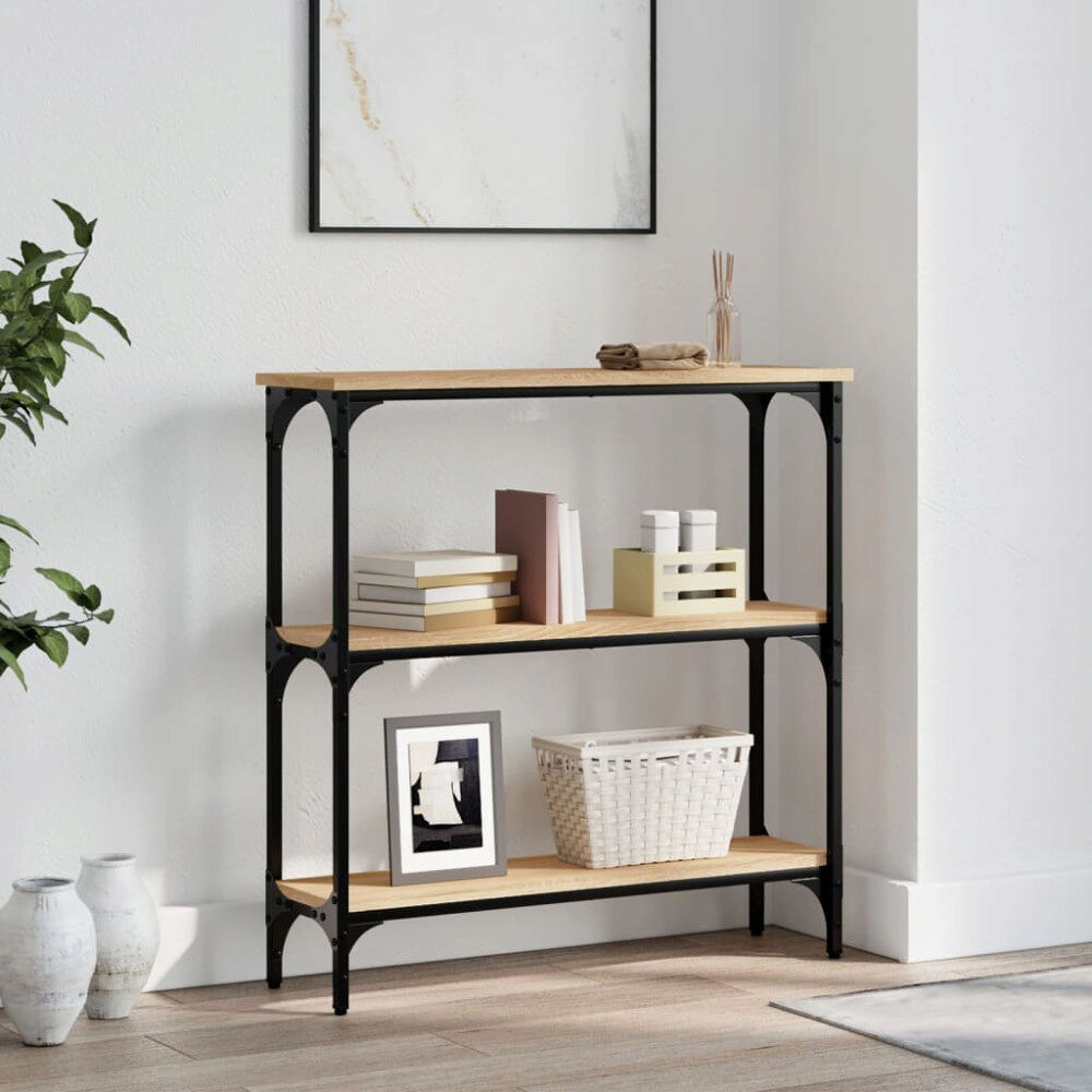 vidaXL Avlastningsbord sonoma-ek 75x22,5x75 cm konstruerat trä