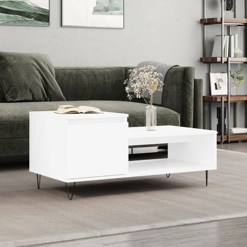 vidaXL Soffbord vit 100x50x45 cm konstruerat trä