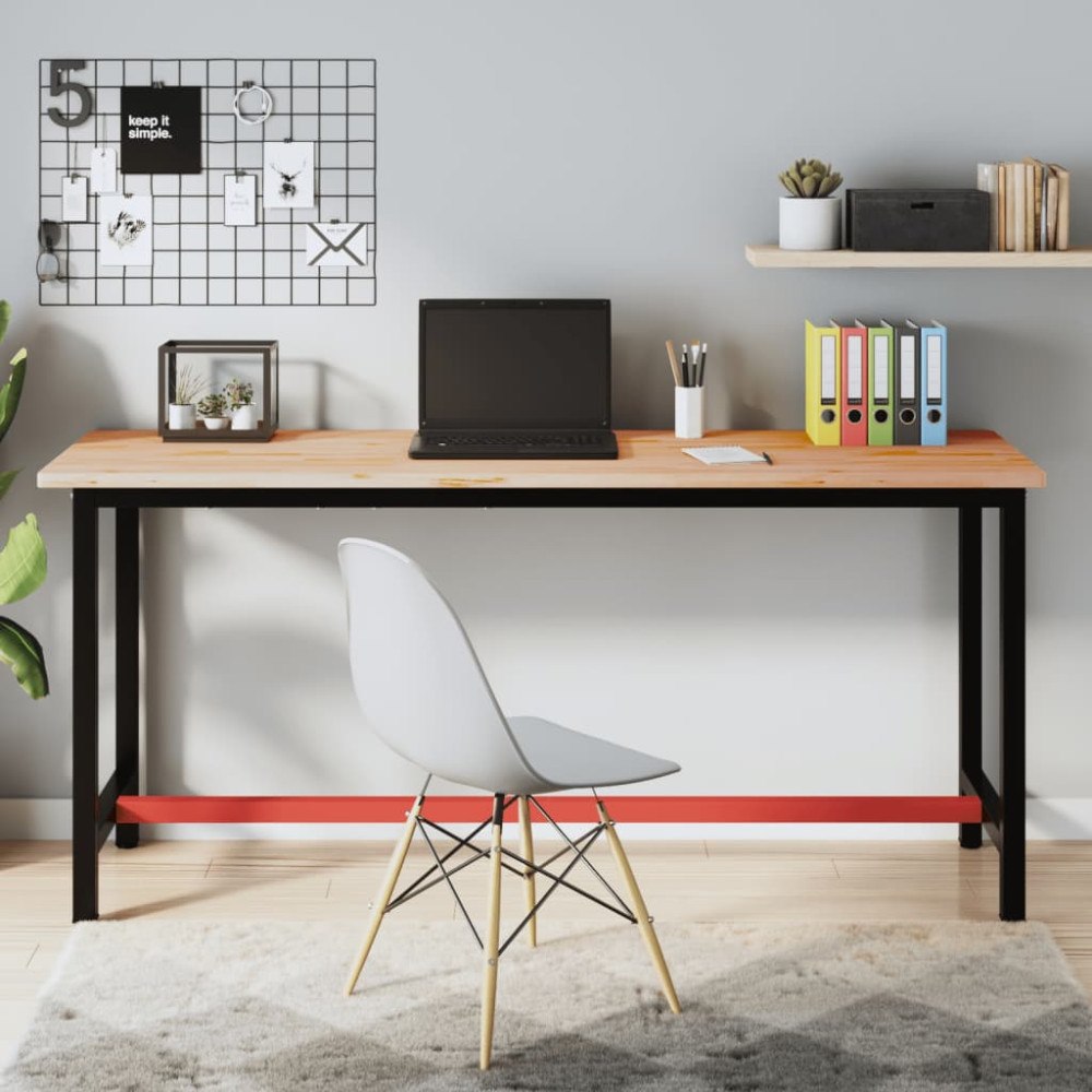 vidaXL Arbetsbänk 180x55x81,5 cm massivt bokträ och metall