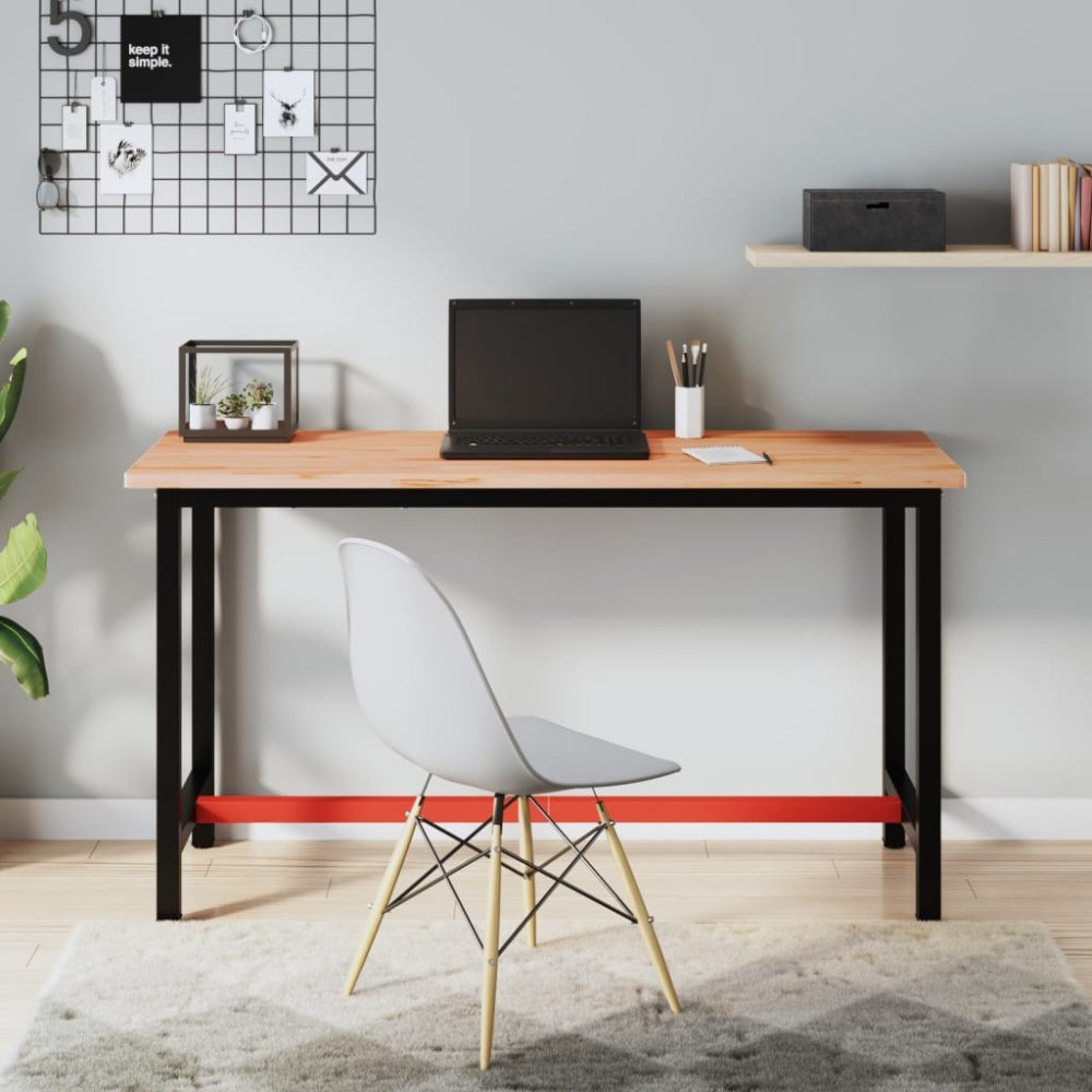 vidaXL Arbetsbänk 150x55x81,5 cm massivt bokträ och metall