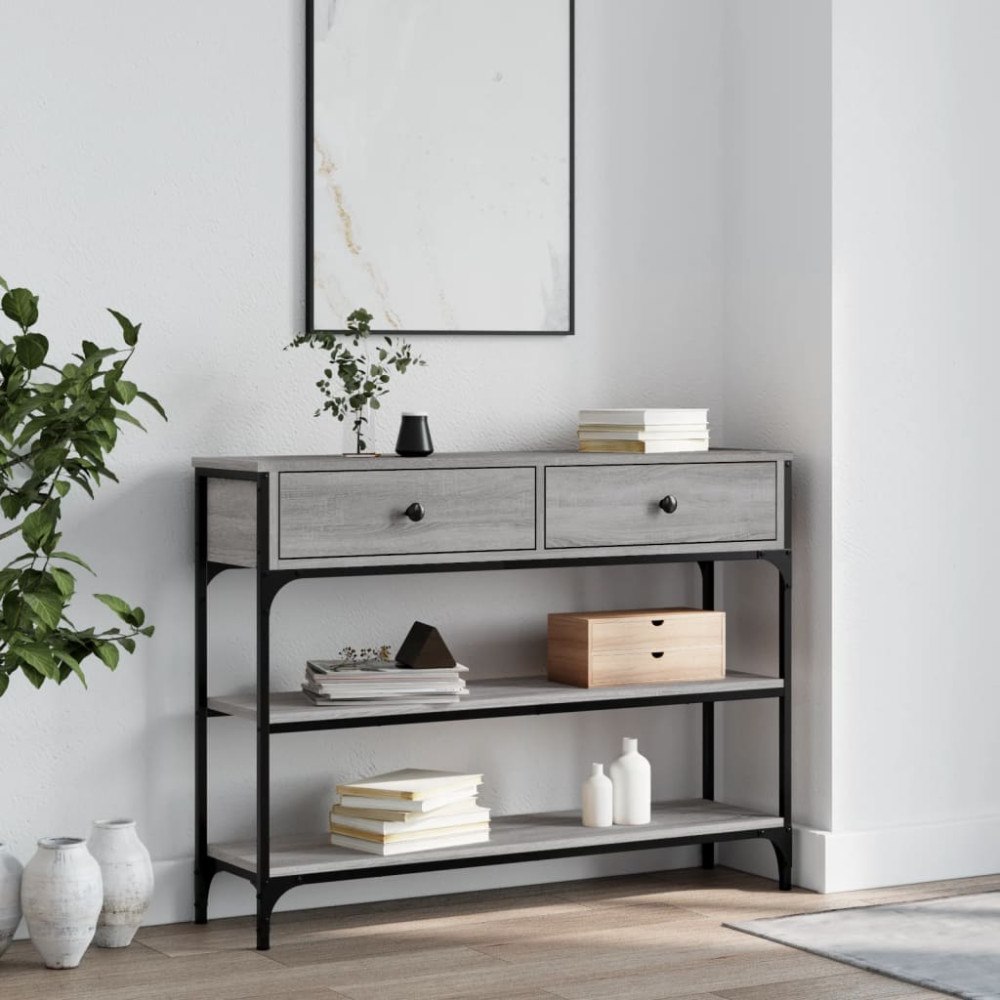 vidaXL Avlastningsbord grå sonoma 100x25x75 cm konstruerat trä