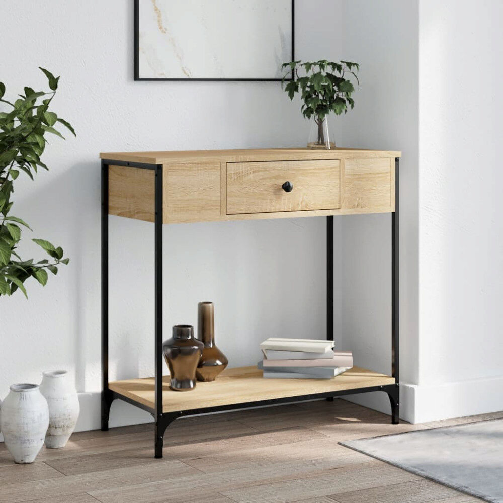 vidaXL Avlastningsbord sonoma-ek 75x34,5x75 cm konstruerat trä
