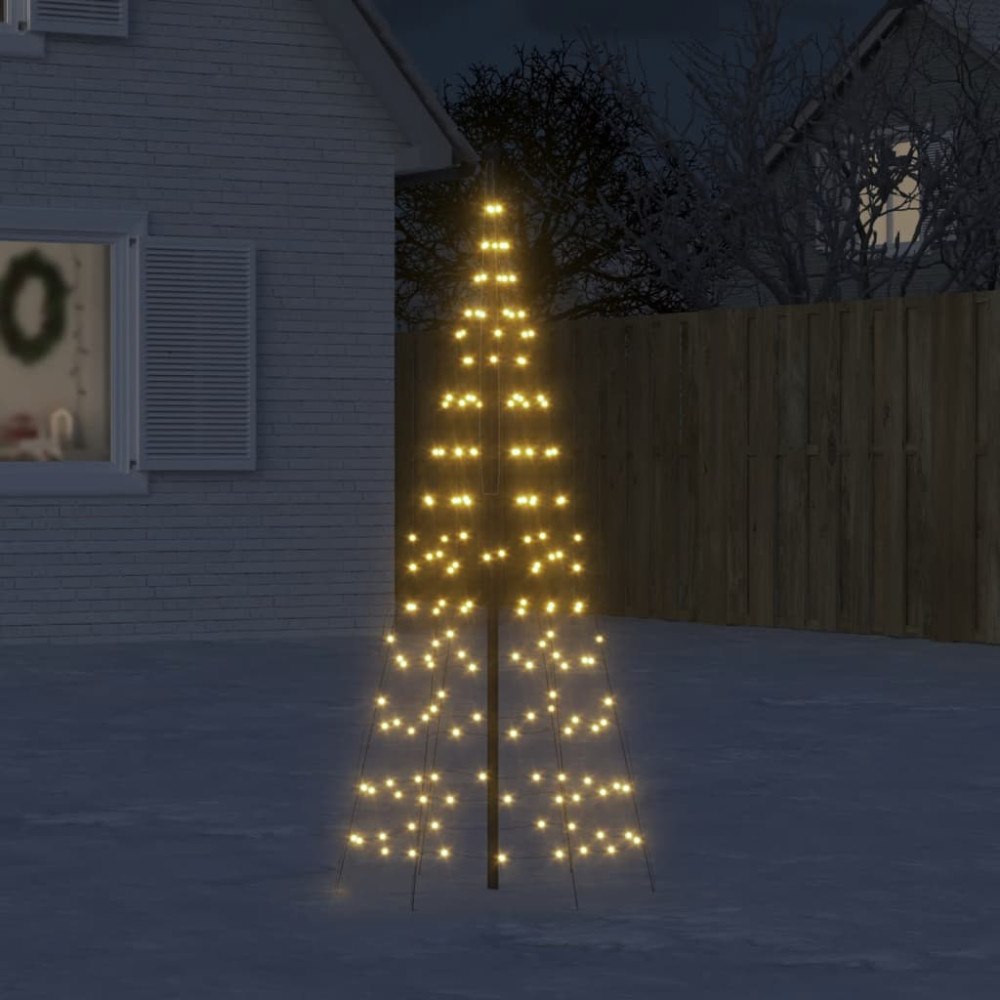 vidaXL LED julgran på flaggstång 200 LED varmvit 180 cm