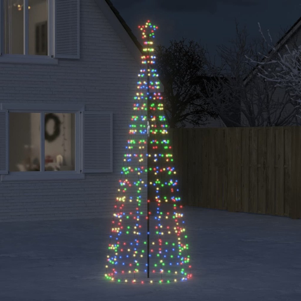 vidaXL LED julgran med spikar 570 LED flerfärgad 300 cm
