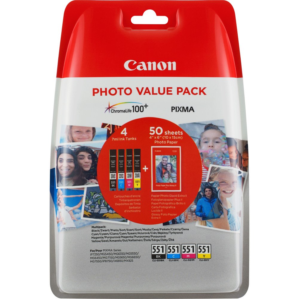 CANON Canon 6508B005 bläckpatroner 4 styck Original Standardavkastning Svart, Cyan, Gul, Magenta