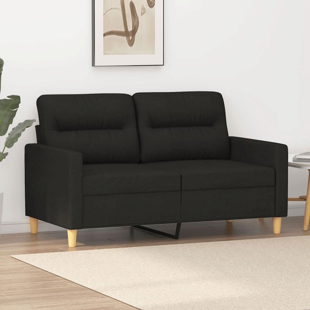 vidaXL 2-sitssoffa ljusgrå Svart 120 cm tyg