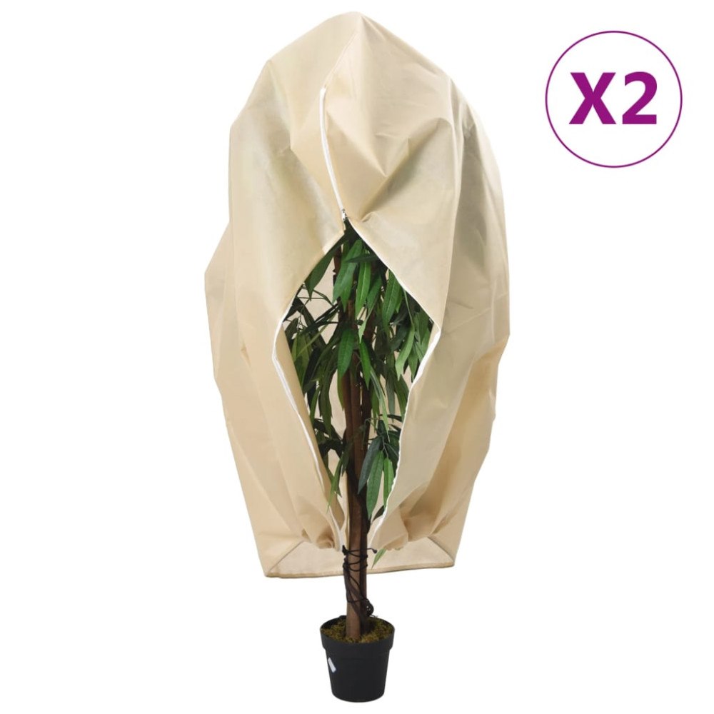 vidaXL Fiberdukar med blixtlås 2 st 70 g/m² 1,55x1,55 m