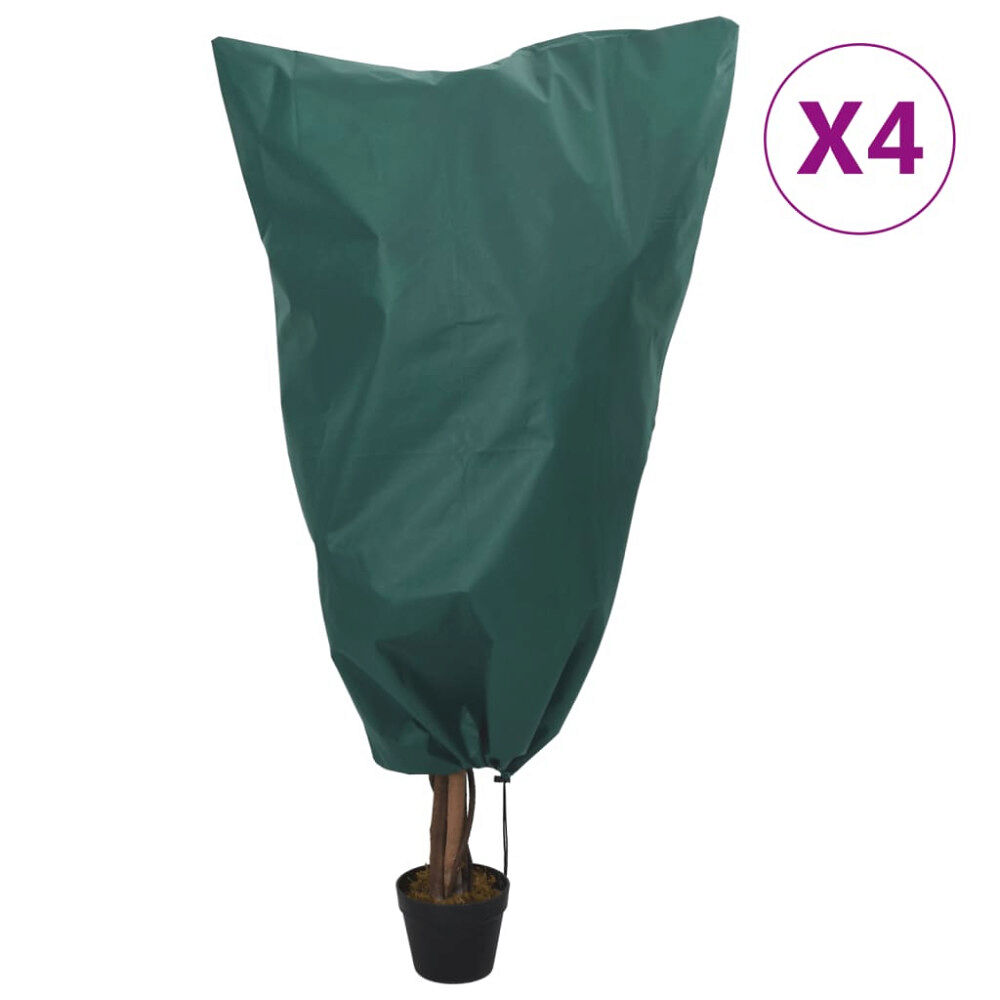 vidaXL Fiberdukar med dragsko 4 st 70 g/m² 0,8x0,8 m