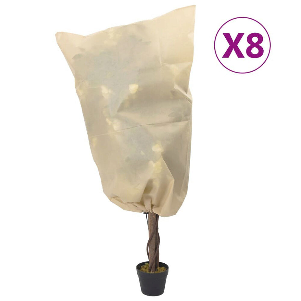 vidaXL Fiberdukar med dragsko 8 st 70 g/m² 0,8x1 m