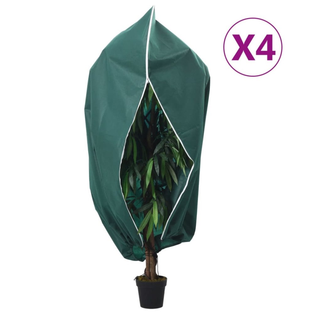 vidaXL Fiberdukar med blixtlås 4 st 70 g/m² 1,55x1,55 m