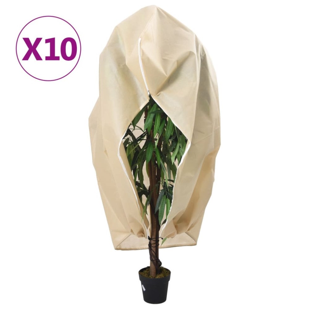 vidaXL Fiberdukar med blixtlås 10 st 70 g/m² 2,36x2 m