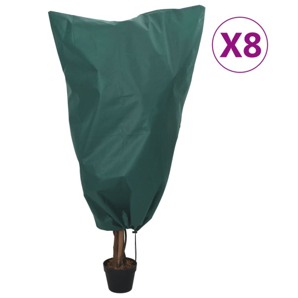 vidaXL Fiberdukar med dragsko 8 st 70 g/m² 0,8x1,2 m