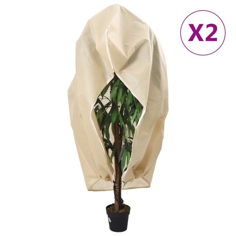 vidaXL Fiberdukar med blixtlås 2 st 70 g/m² 1,2x1,8 m