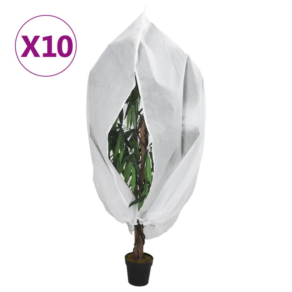 vidaXL Fiberdukar med blixtlås 10 st 70 g/m² 3,93x3 m