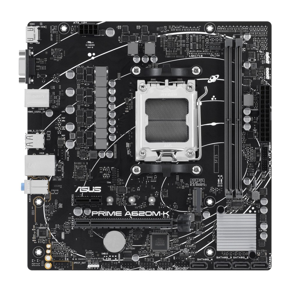 ASUSTeK COMPUTER ASUS PRIME A620M-K AMD A620 AM5-sockel micro ATX