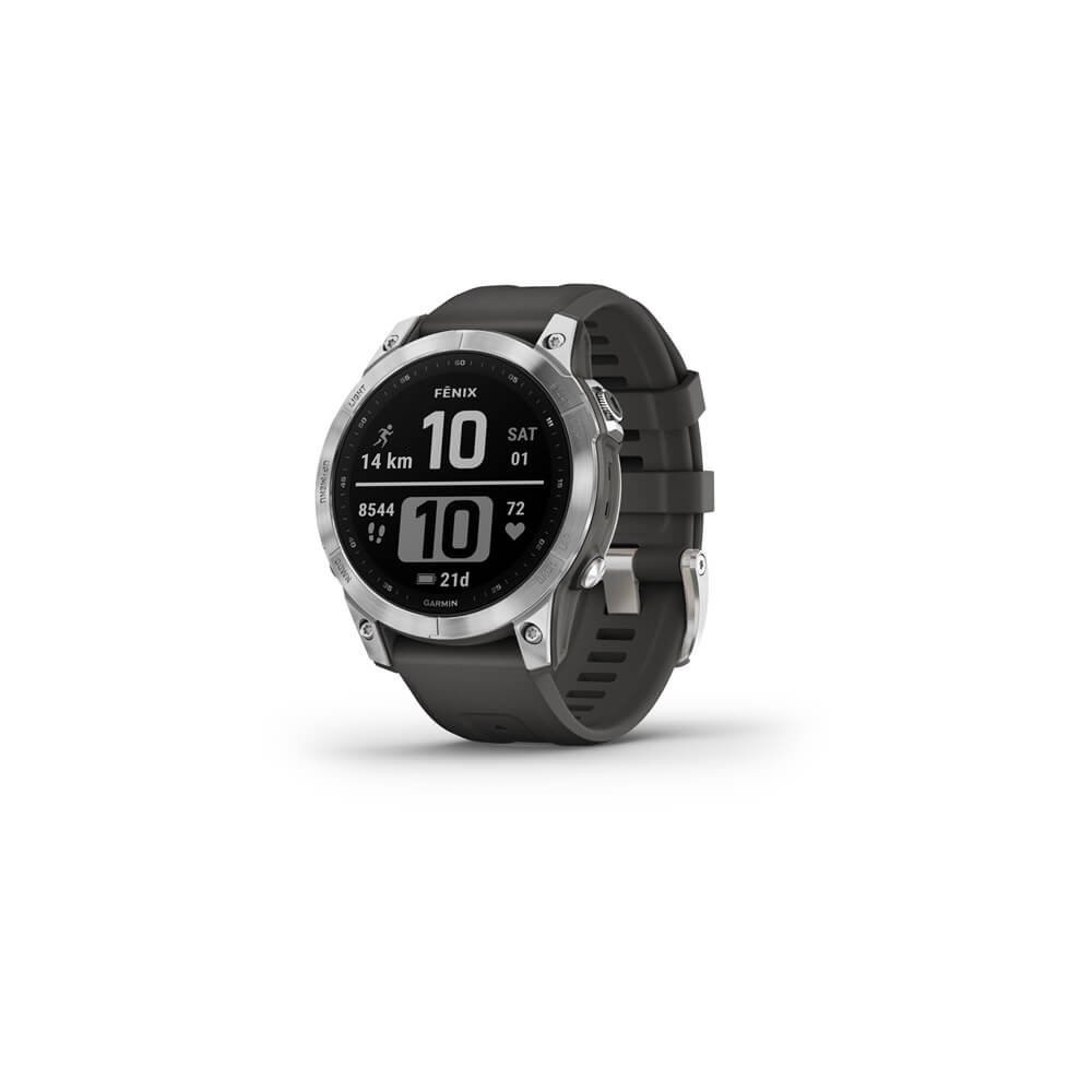 Garmin Garmin fēnix 7 - silver - sportklocka med band - grafit - 16 GB