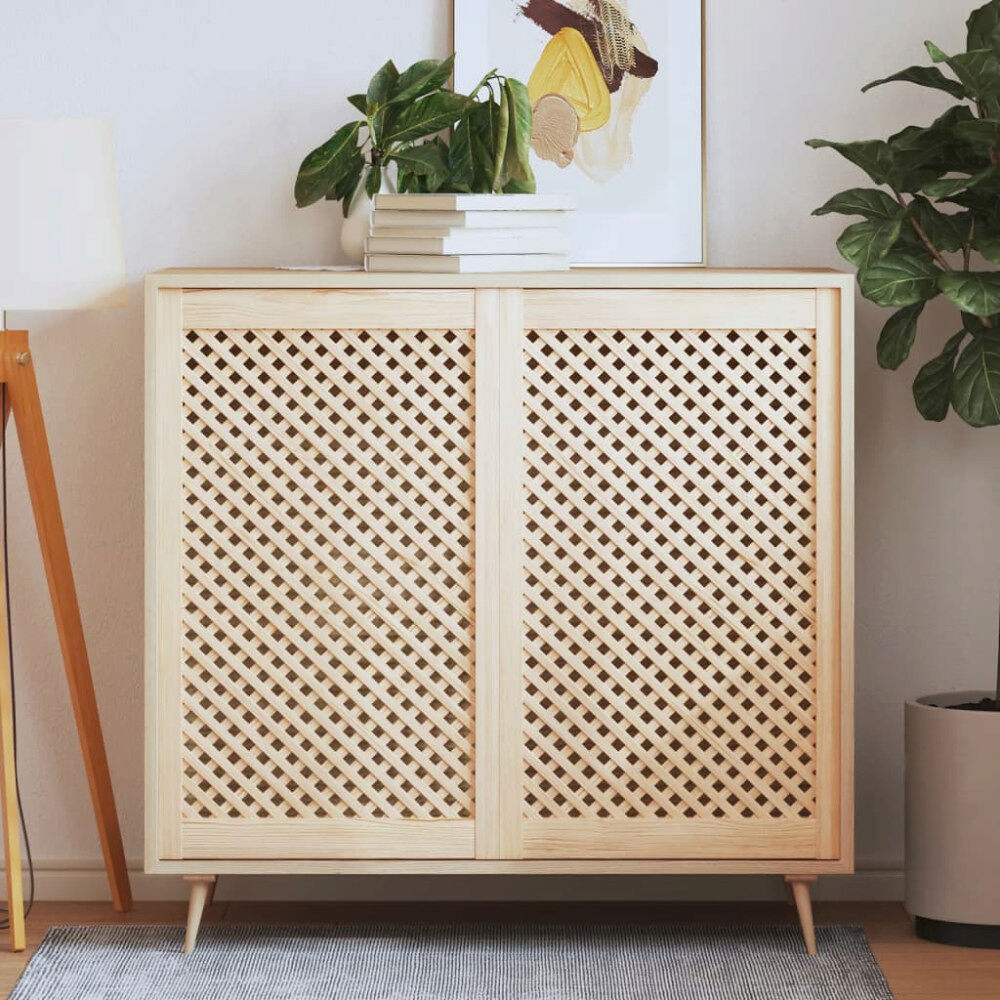 vidaXL Skåpluckor gallerdesign 2 st 59,5x99 cm massiv furu