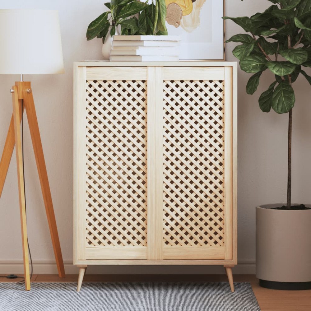 vidaXL Skåpluckor gallerdesign 2 st 39,5x99 cm massiv furu