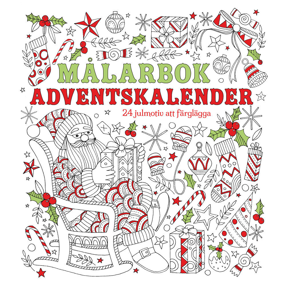 Barthelson Förlag Målarbok adventskalender : 24 julmotiv att färglägga (bok, danskt band)