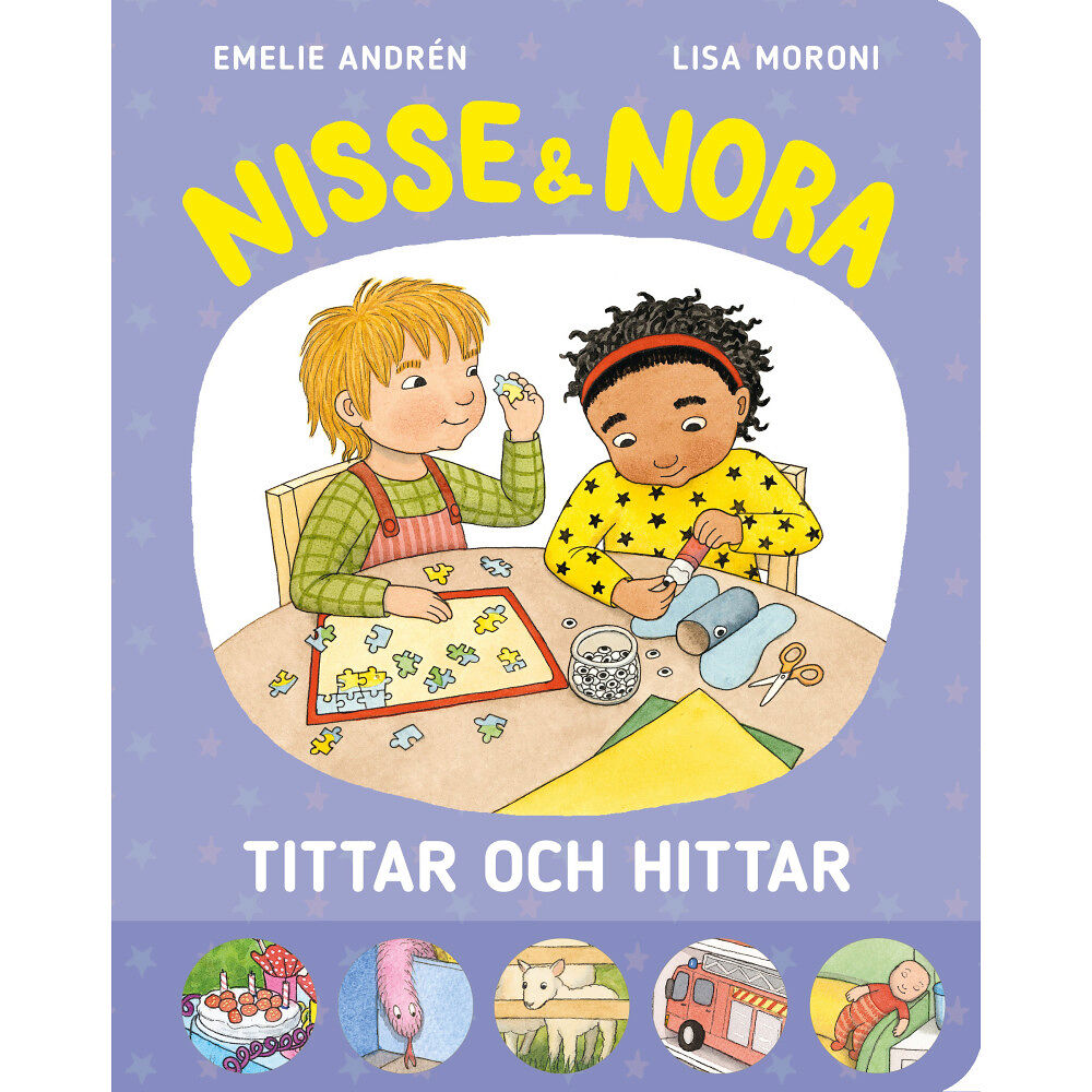 Emelie Andrén Nisse & Nora tittar och hittar (bok, board book)