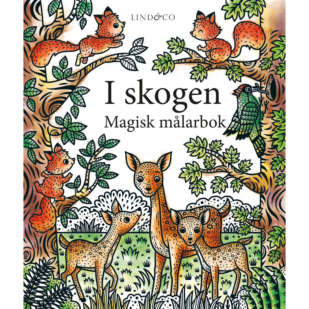 Lind & Co I skogen : magisk målarbok (häftad)