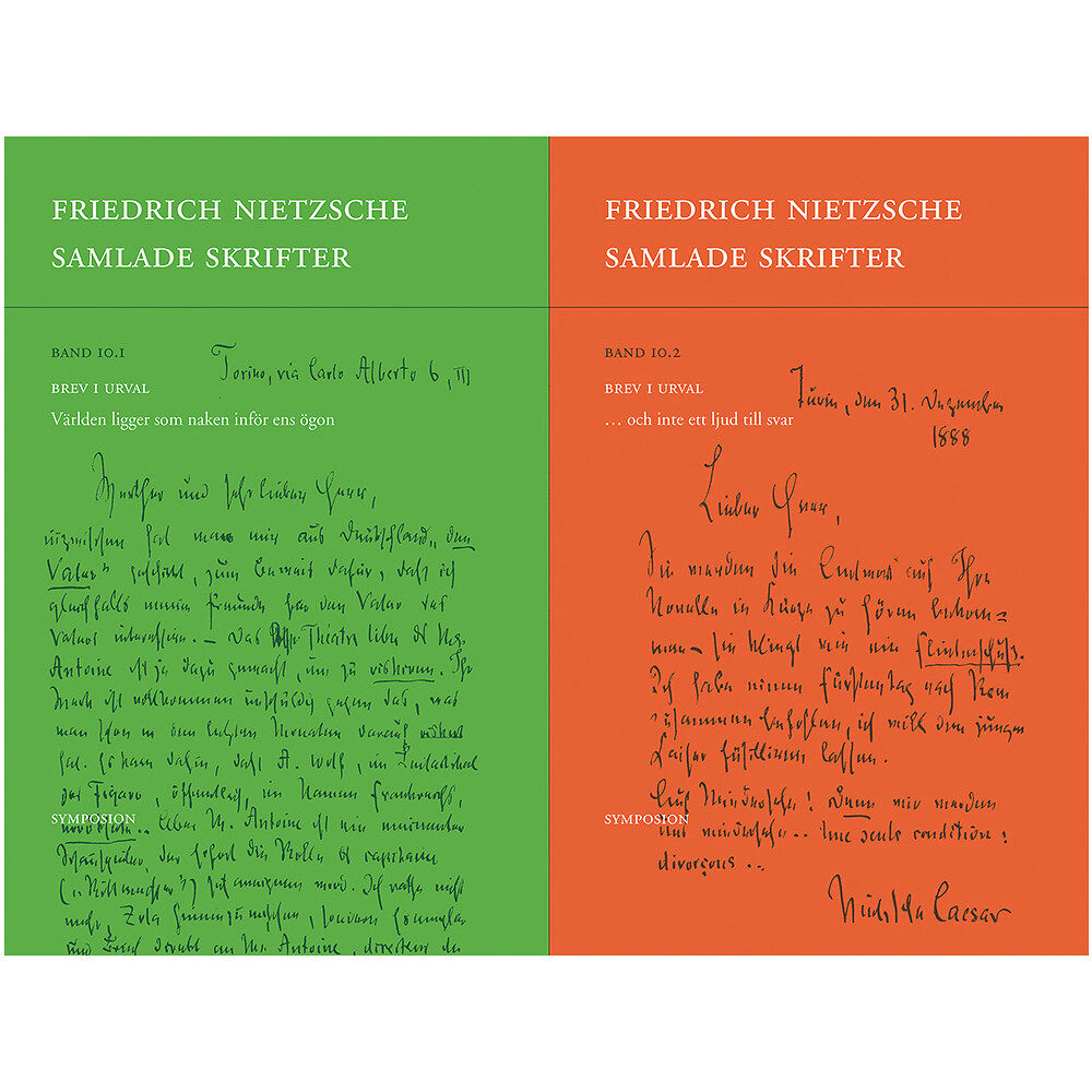 Friedrich Nietzsche Samlade skrifter. Bd 10.1 och Bd 10.2, Brev i urval (bok, danskt band)