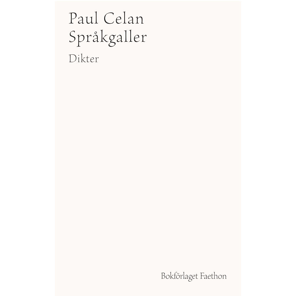 Paul Celan Språkgaller (inbunden)