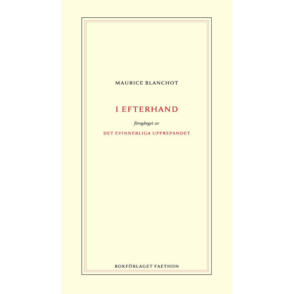 Maurice Blanchot I efterhand (häftad)