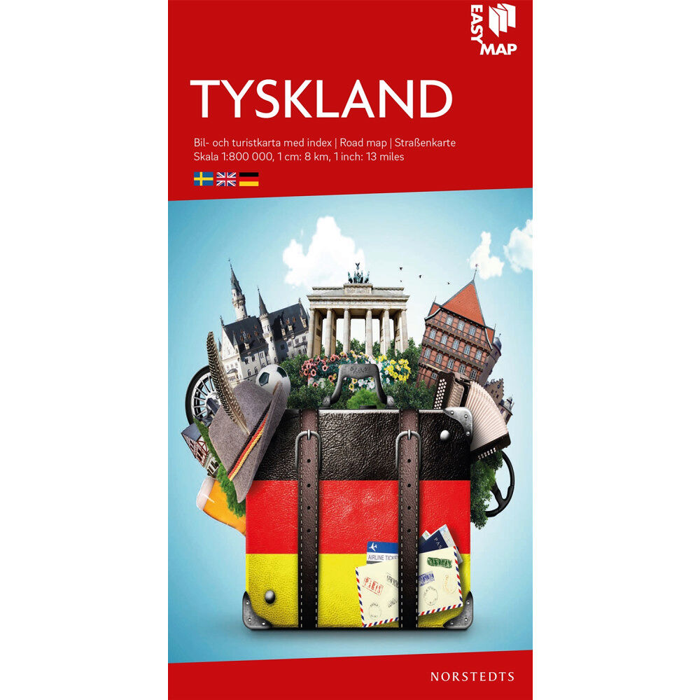 NORSTEDTS Tyskland EasyMap : Skala 1:800.000