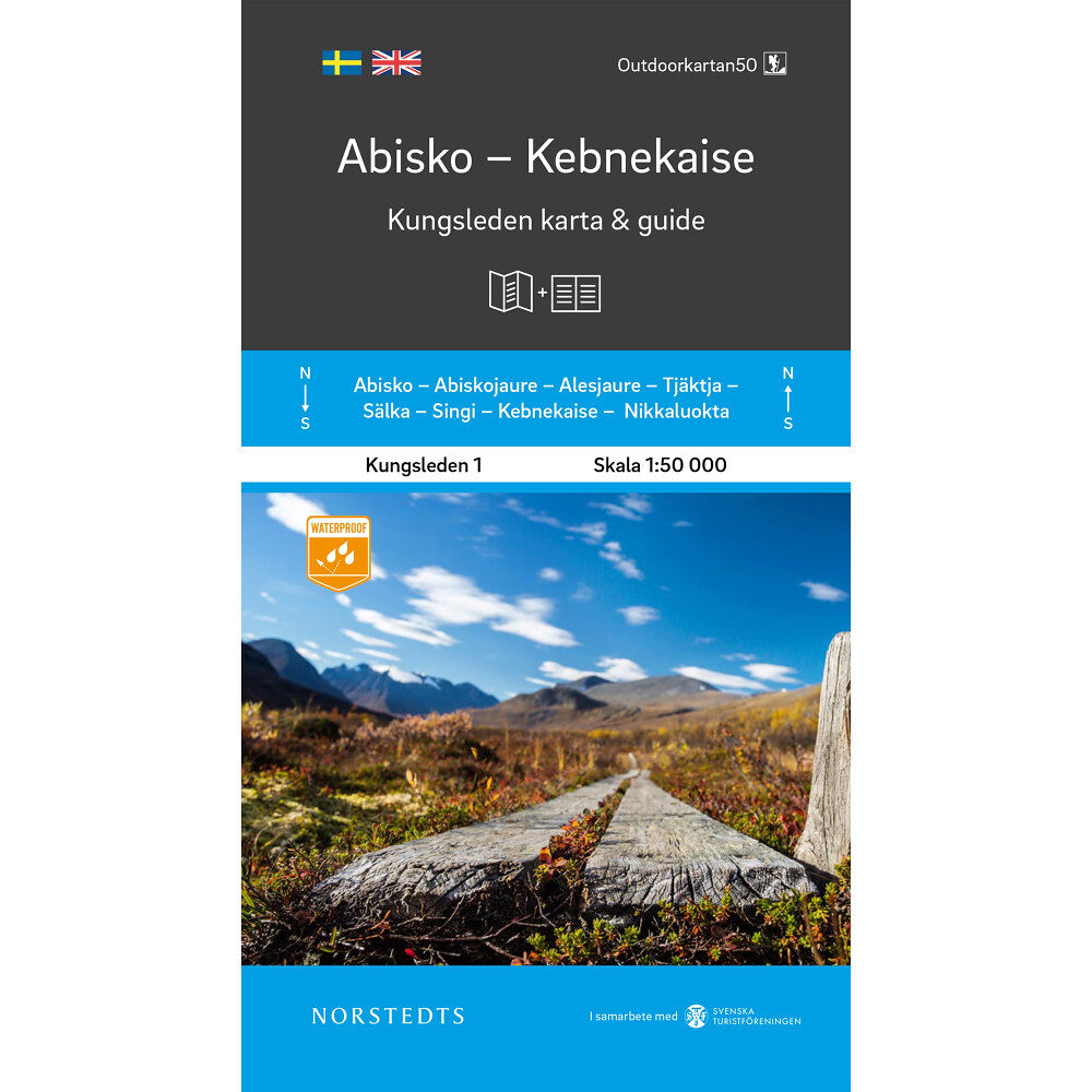 NORSTEDTS Abisko Kebnekaise Kungsleden 1 Karta och guide : Outdoorkartan skala 1:50 000