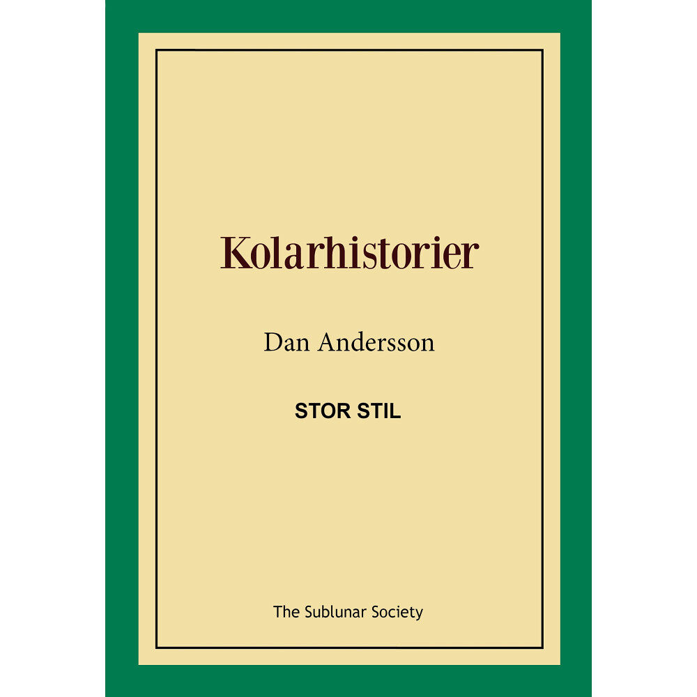 Dan Andersson Kolarhistorier (stor stil) (häftad)