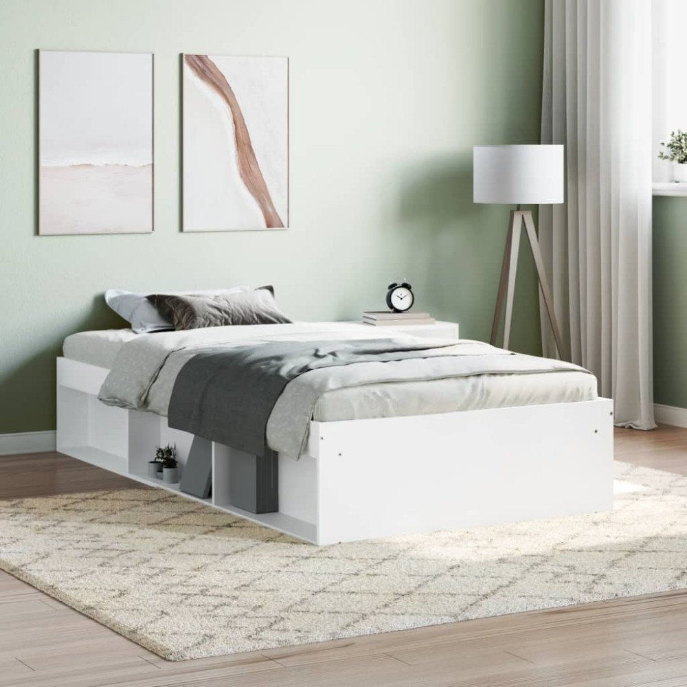 vidaXL Sängram vit 90x200 cm