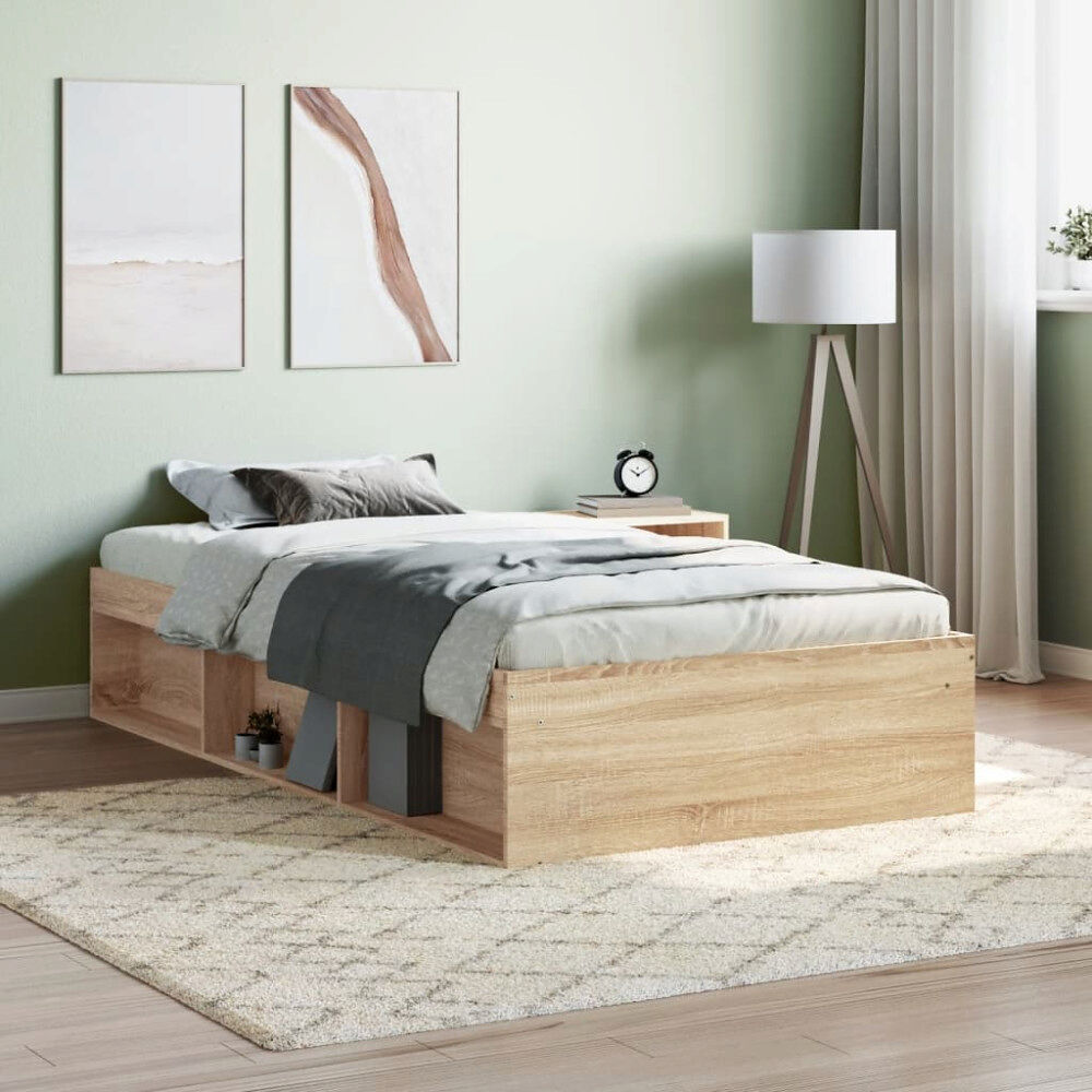vidaXL Sängram sonoma-ek 90x190 cm