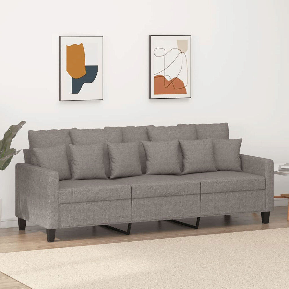 vidaXL 3-sitssoffa taupe 180 cm tyg
