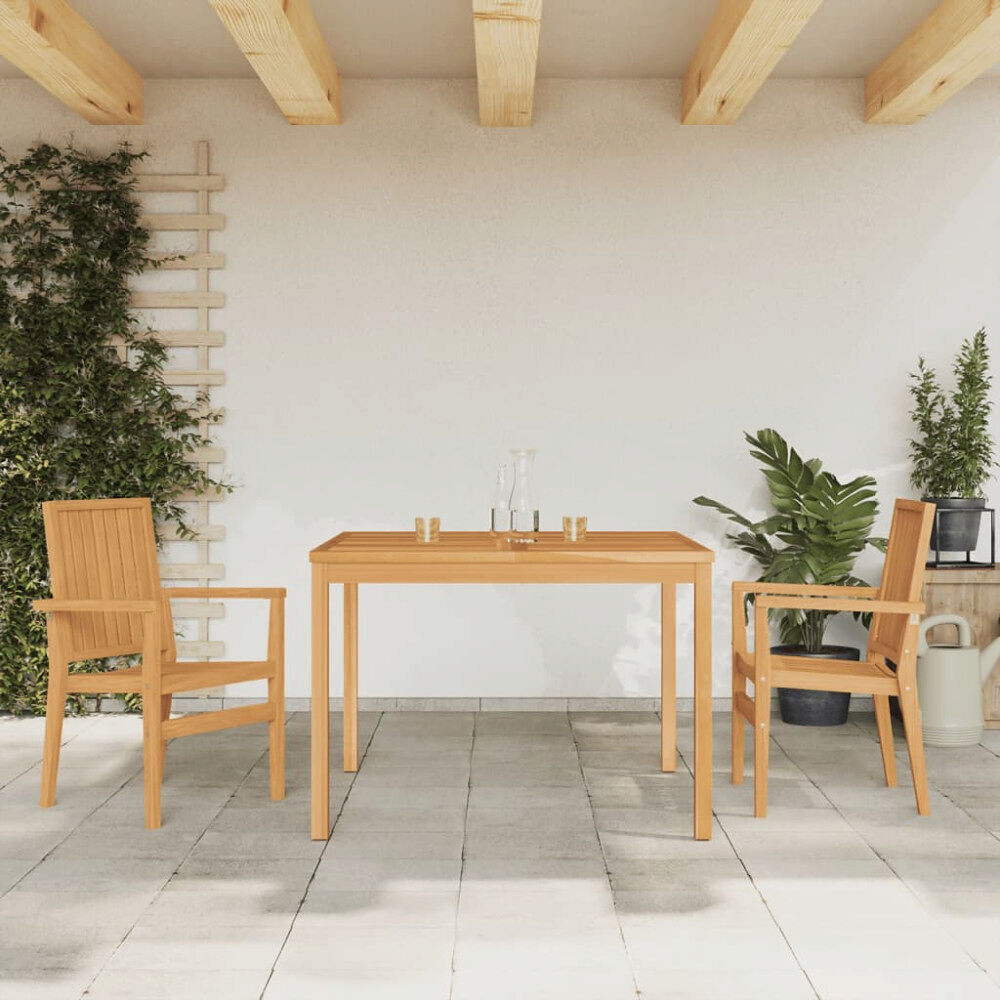 vidaXL Matgrupp för trädgården 3 delar massiv teak