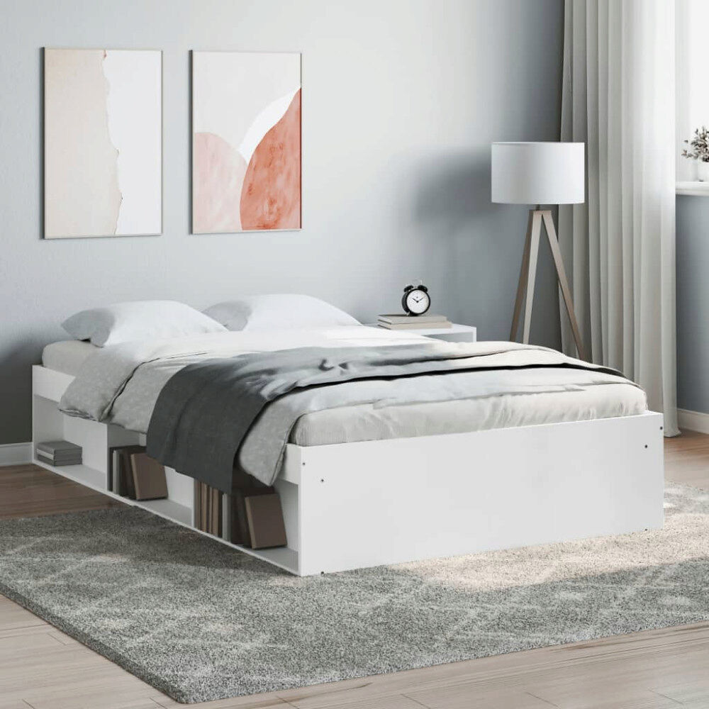 vidaXL Sängram vit 120x190 cm