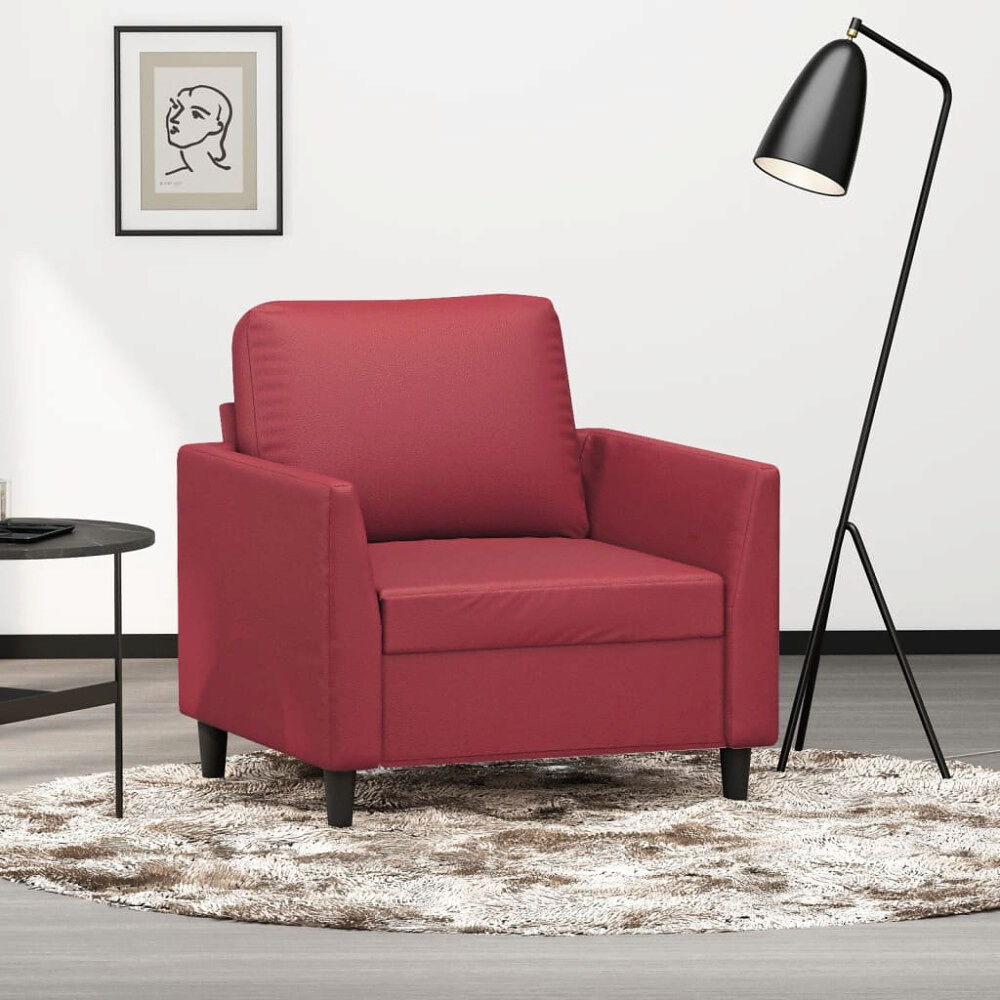 vidaXL Fåtölj vinröd 60 cm Konstläder
