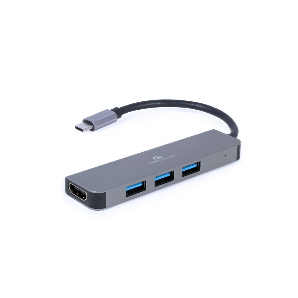 Gembird Gembird A-CM-COMBO2-01 dockningsstationer för bärbara datorer USB 3.2 Gen 1 (3.1 Gen 1) Type-C Grå