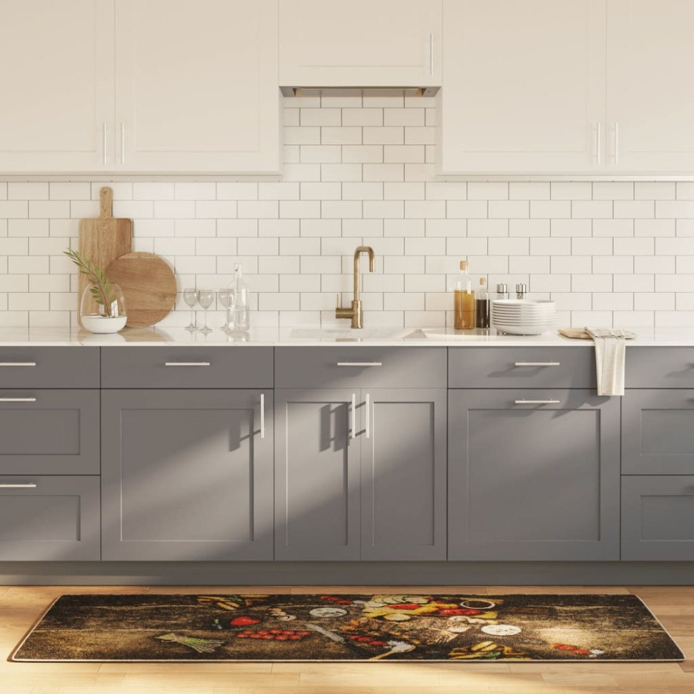 vidaXL Köksmatta flerfärgad 60x180 cm tvättbar halkfri