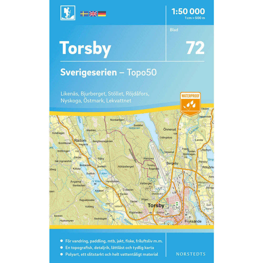 NORSTEDTS 72 Torsby Sverigeserien Topo50 : Skala 1:50 000