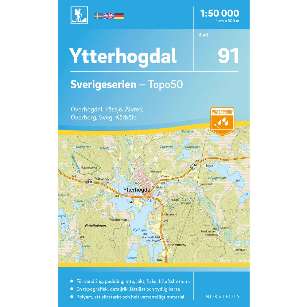 NORSTEDTS 91 Ytterhogdal Sverigeserien Topo50 : Skala 1:50 000