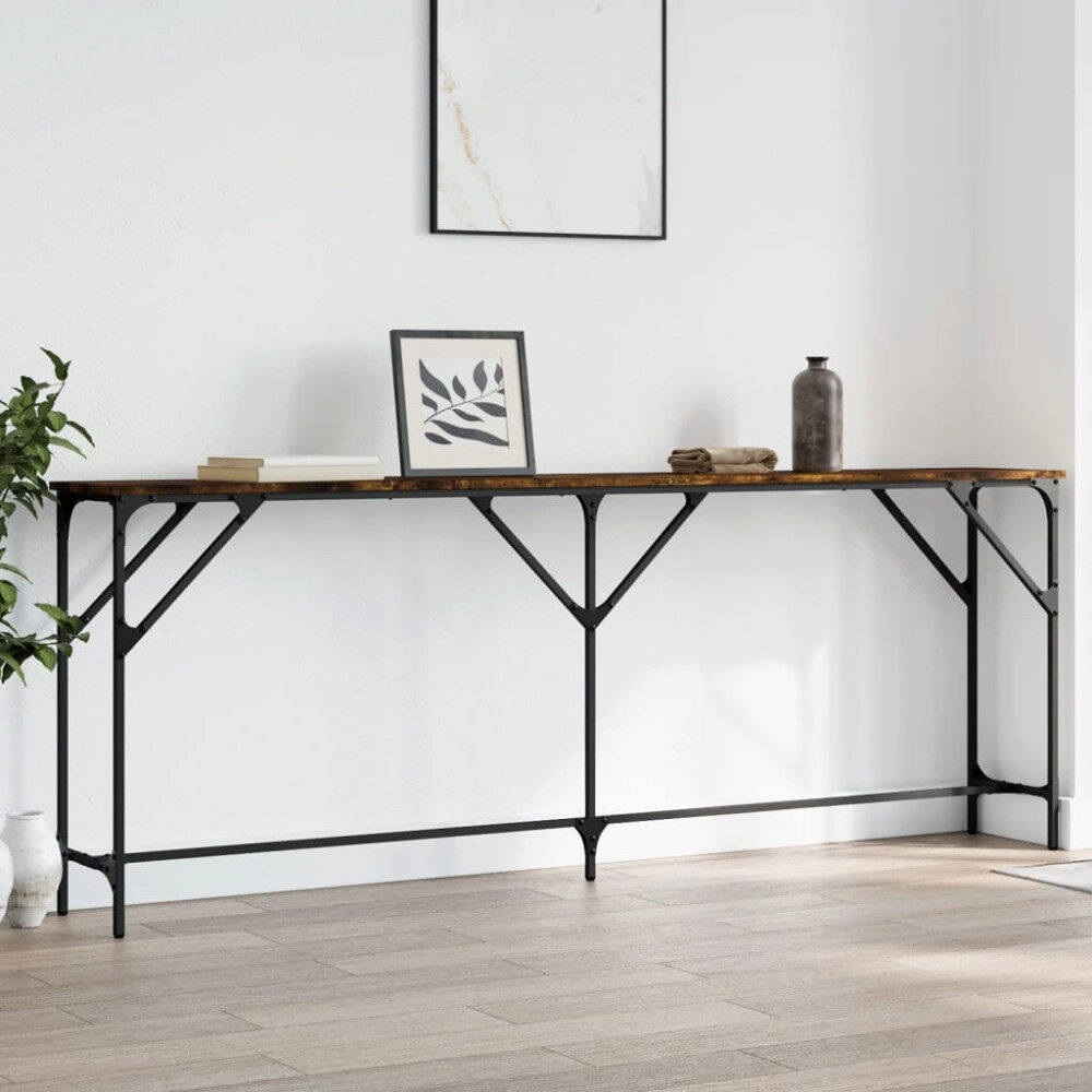 vidaXL Avlastningsbord rökfärgad ek 200x29x75 cm konstruerat trä