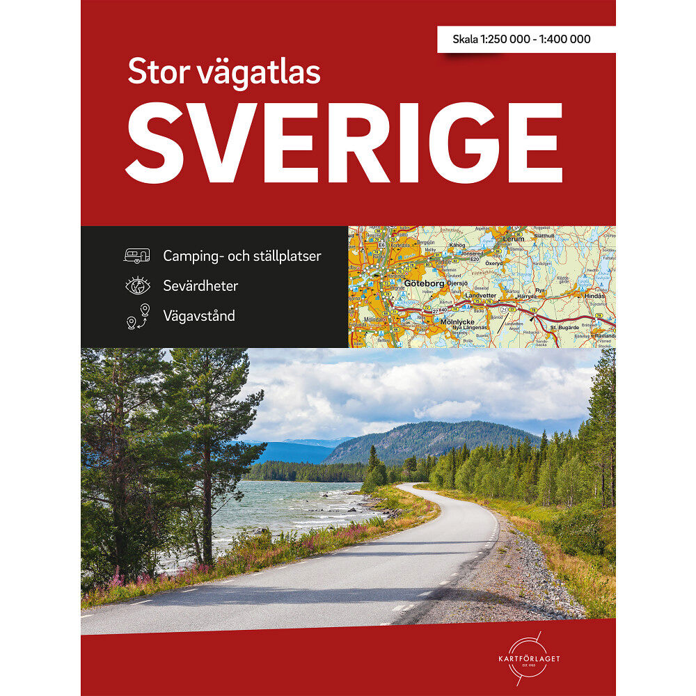 Kartförlaget Stor Vägatlas Sverige Kartförlaget, A3 format, spiral (bok, spiral)