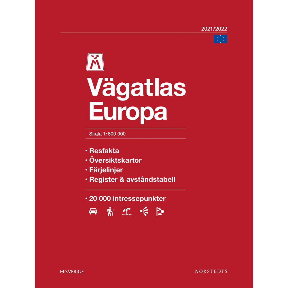 NORSTEDTS M Vägatlas Europa 2021-2022 : Skala 1:800 000 (bok, flexband)